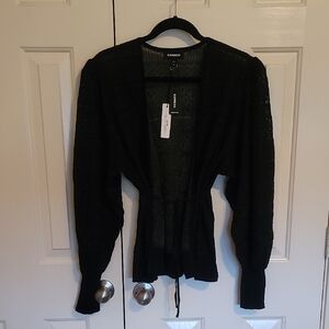 Express Black Open-Front Cardigan